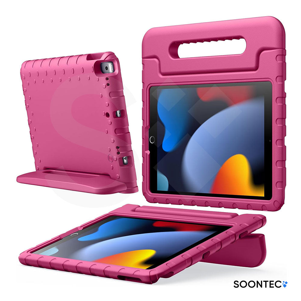 SOONTEC iPad Hülle für Kinder – Stoßfeste EVA Schutzhülle mit Griff & Ständer in Blau/Pink – passend für iPad 10.2, 10.9, Pro 11/13, Air 13, Mini 6/7