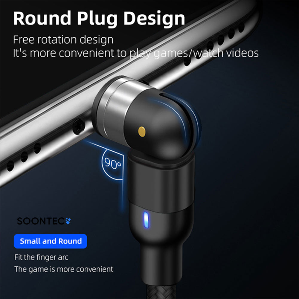 Magnet Ladekabel Datenkabel drehbar 360° 180° 3 in 1 Stecker Micro USB/ USB-C/ Lightning