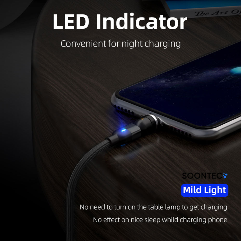 Magnet Ladekabel Datenkabel drehbar 360° 180° 3 in 1 Stecker Micro USB/ USB-C/ Lightning