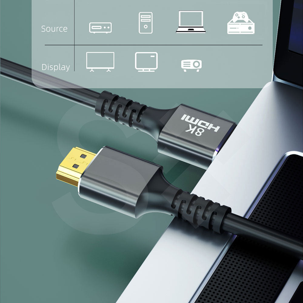 SOONTEC 2.1 HDMI KABEL 8K, 120Hz, 1 Meter, UHD Ultra High Speed kompatibel mit Computer/Blu-ray/Playstation und co. TV und Video Geräten
