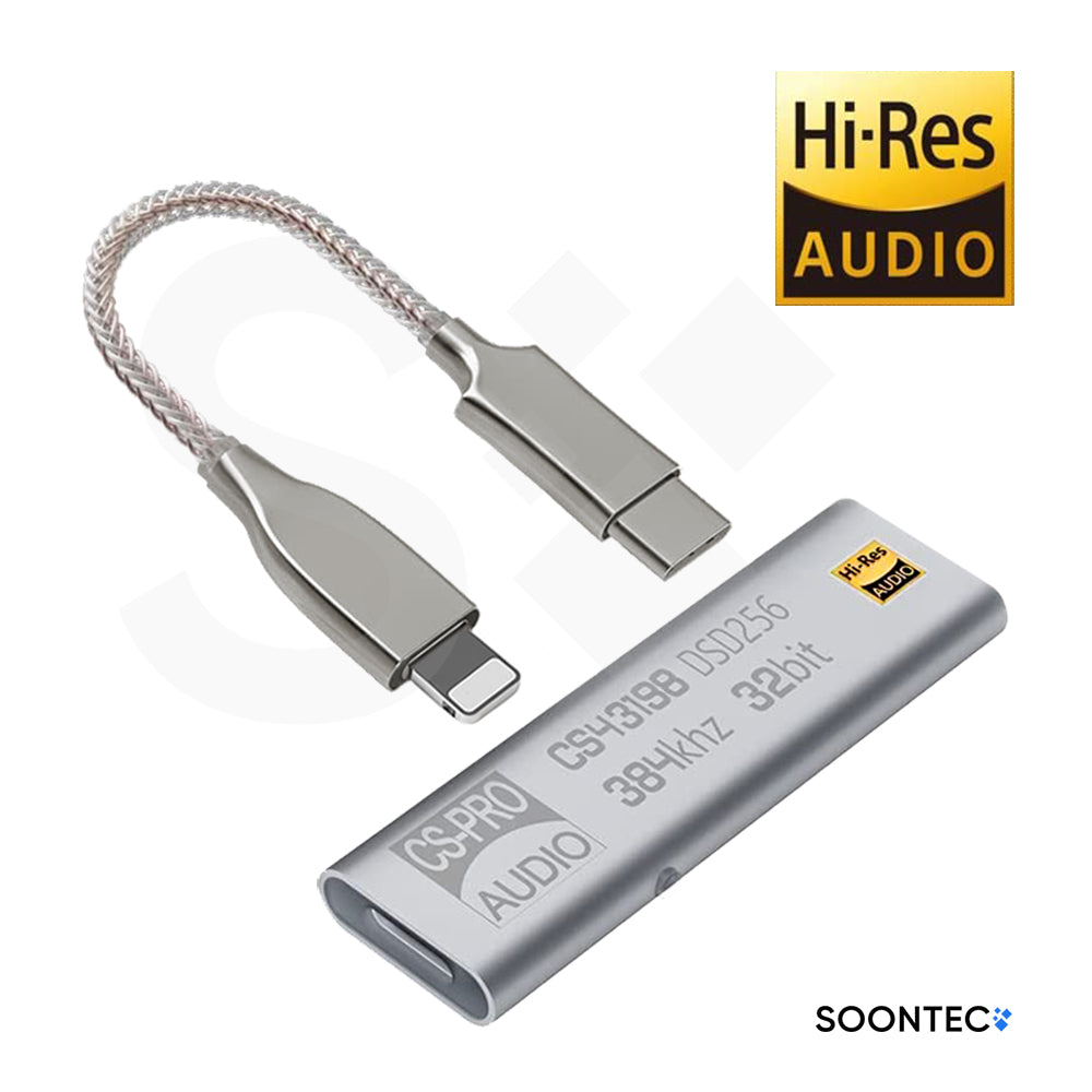 Hi-Res DAC Soundkarte 384kHz DSD256 CS43198 Lightning zu 3,5 mm Kopfhörerverstärker (Kopie) (Kopie)