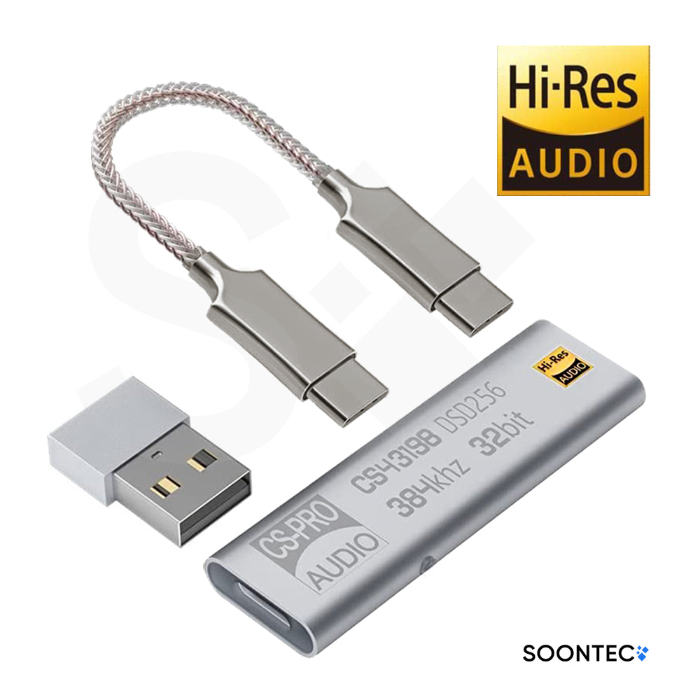 Hi-Res DAC Soundkarte 384kHz DSD256 CS43198 USB-C zu 3,5 mm Kopfhörerverstärker (Kopie)