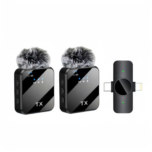 SOONTEC F15 2-in-1 Wireless Lavalier Mikrofon Set in Schwarz