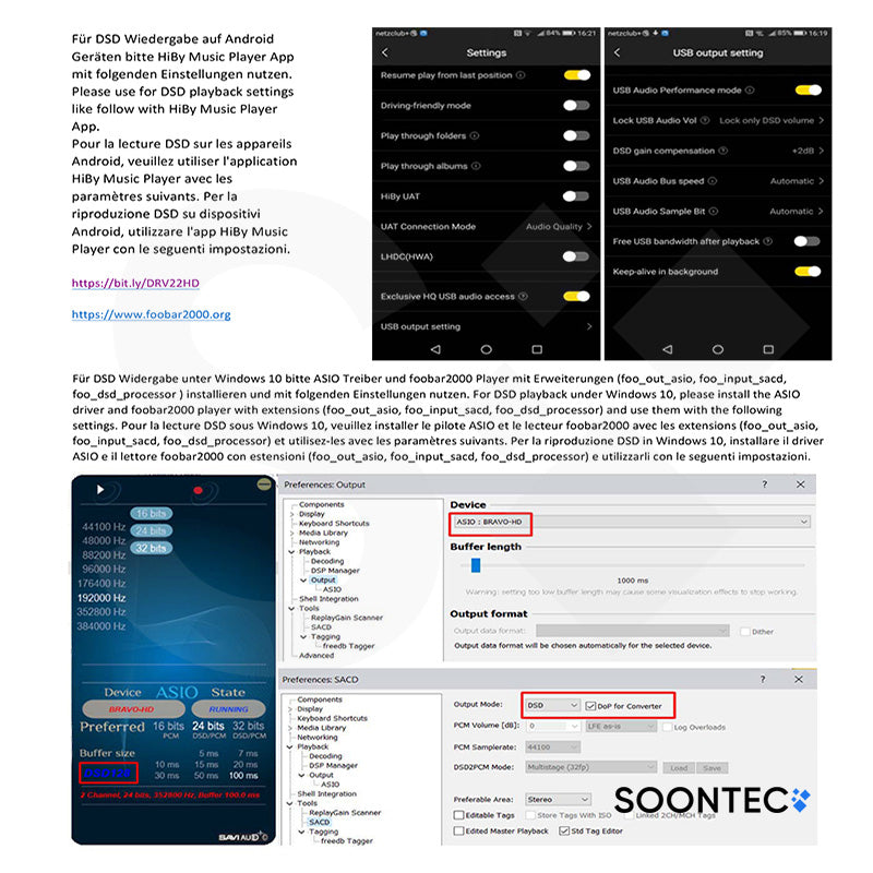 Soundkarte Hi-Res DAC Kopfhörer DSD256 externer Verstärker CS43131