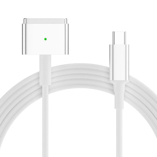 SOONTEC magnetisches USB-C zu MagSafe 3, 2 Ladekabel für Apple MacBook Air und Pro in Weiß, 140W Schnellladefunktion.
